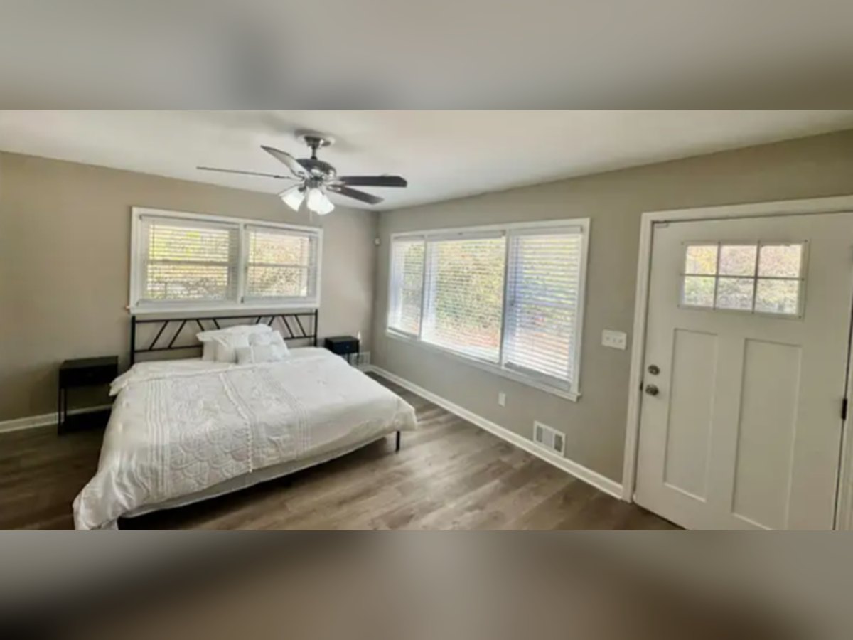 Room 4: furnished king bedroom with its own front-door entrance at QuillStone Living